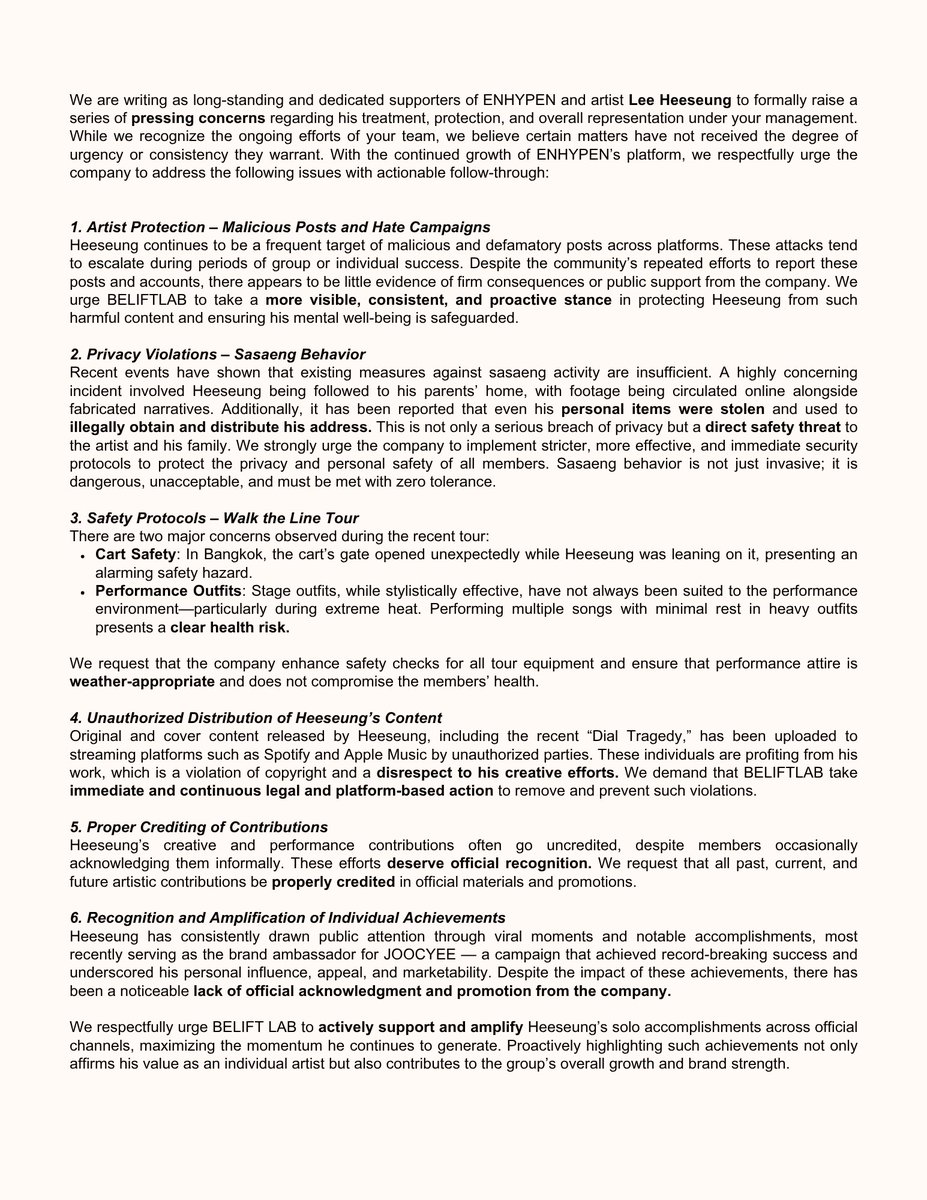 LHSGlobalTeam's tweet image. [NOTICE] 070425

Supporting Heeseung doesn’t end with streaming, voting, or showing up when it’s convenient. It also means speaking up when it matters—and that time is now.

Despite his unmatched talent, dedication, and proven impact, Heeseung continues to face persistent issues:…