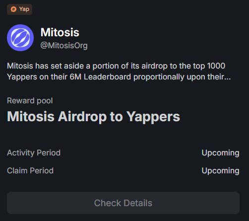 F10Short's tweet photo. Project @MitosisOrg
just confirmed the reward program for Kaito players. 0.4% of the total $MITO supply will be distributed to the top 1,000 players 
 #MitosisOrg #KaitoAI #MITO https://t.co/ScrA7hqsH2