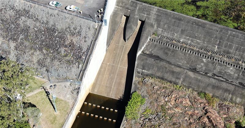 Enoggera Dam is no longer spilling excess water. For the latest information on dam levels please visit: seqwater.com.au/dam-levels  bit.ly/1dPqmtc