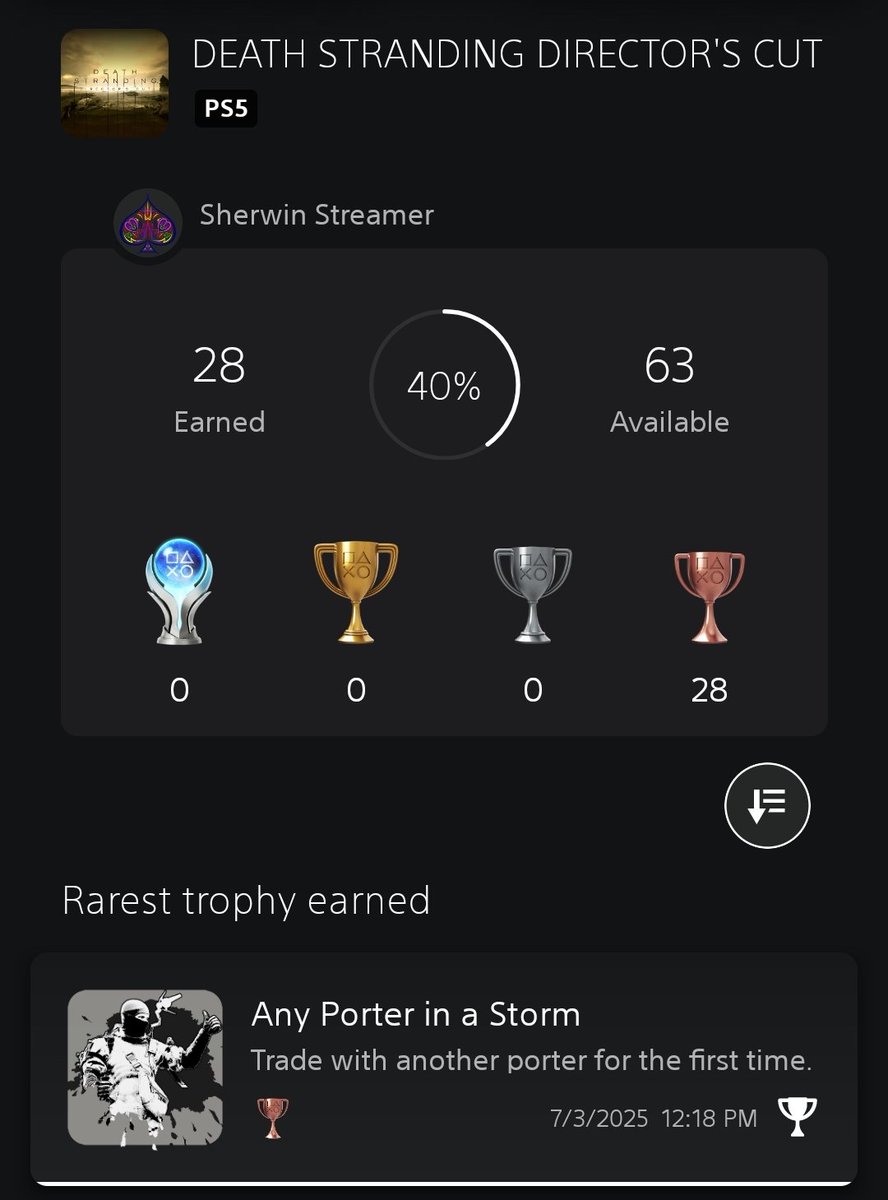Trophy Update: Looks like I'm feeling Death Stranding again. Let's see if it lasts this time! 

Also I literally got that trophy by accident. I took the boots the guy was holding, then threw away the used almost completely worn out ones. He picked them up and this trophy popped😭