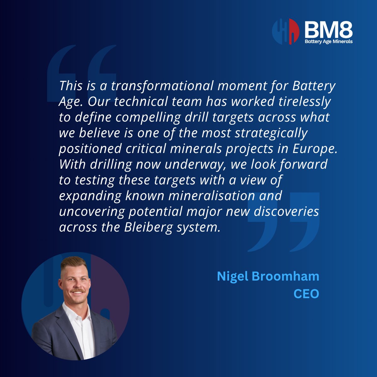 Drilling is underway at Bleiberg! Targeting high-grade Zn-Pb-Ge across 10km strike – historic production of ~5.5Moz Ge. A proud milestone as Battery Age drives Europe’s critical minerals future:
announcements.asx.com.au/asxpdf/2025070…