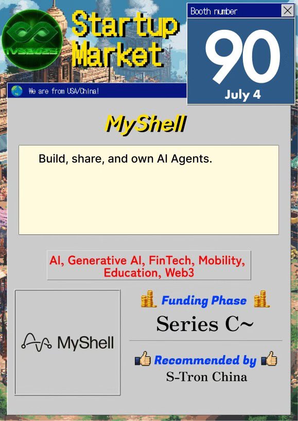 Arxchibo_shell's tweet image. Everyone is welcome to come to booth 90 on the third floor of the IVS venue to play with us!!🤗
IVS会場3階のブース90にお越しください!!
@myshell_ai @ShellzCN @myshell_intern
@IVS_Official
#ShellDay