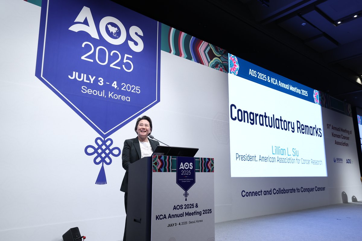 It was my pleasure to help open the 5th International Congress of the Asian Oncology Society and 51st Annual Meeting of the Korean Cancer Association here in Seoul. <a href="/AACR/">AACR</a> is proud to work with our colleagues in Korea and all 15 AOS member countries to advance our shared mission.