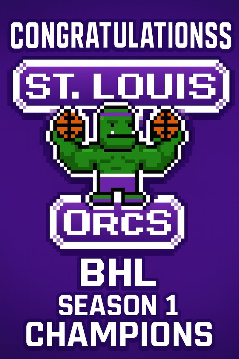 🏆 CHAMPIONS CROWNED 🏆
The St. Louis Orcs dominate the BHL Season 1 Finals, sweeping the Phoenix Skulls 4-0! 💪💜💀
But the Ballerz action doesn’t stop here…
🔥 BBL Season 2 tips off TOMORROW
🌊 Whalez League is coming soon!

#Ballerz #BHL #BBL #Web3Hoops #StLouisOrcs #HoopLand