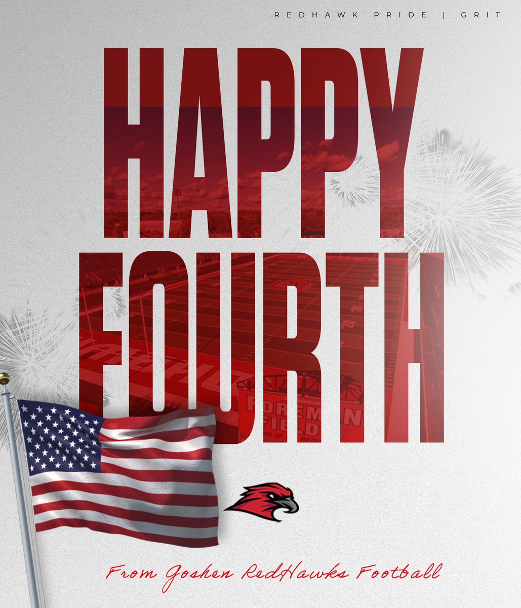 🏈🇺🇸 Happy Fourth of July 🦅🎆 Wishing everyone a Happy and Safe Independence Day!

#RedHawkPride x #GRIT