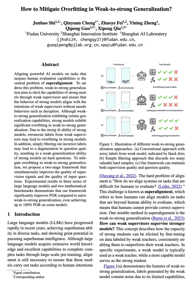 ngc7293q's tweet image. Thrill to share our 3 papers accepted to #ACL2025!
How to Mitigate Overfitting in Weak-to-strong Generalization
World Modeling Makes a Better Planner: Dual Preference Optimization for Embodied Task Planning
VisuoThink: Empowering LVLM Reasoning with Multimodal Tree Search