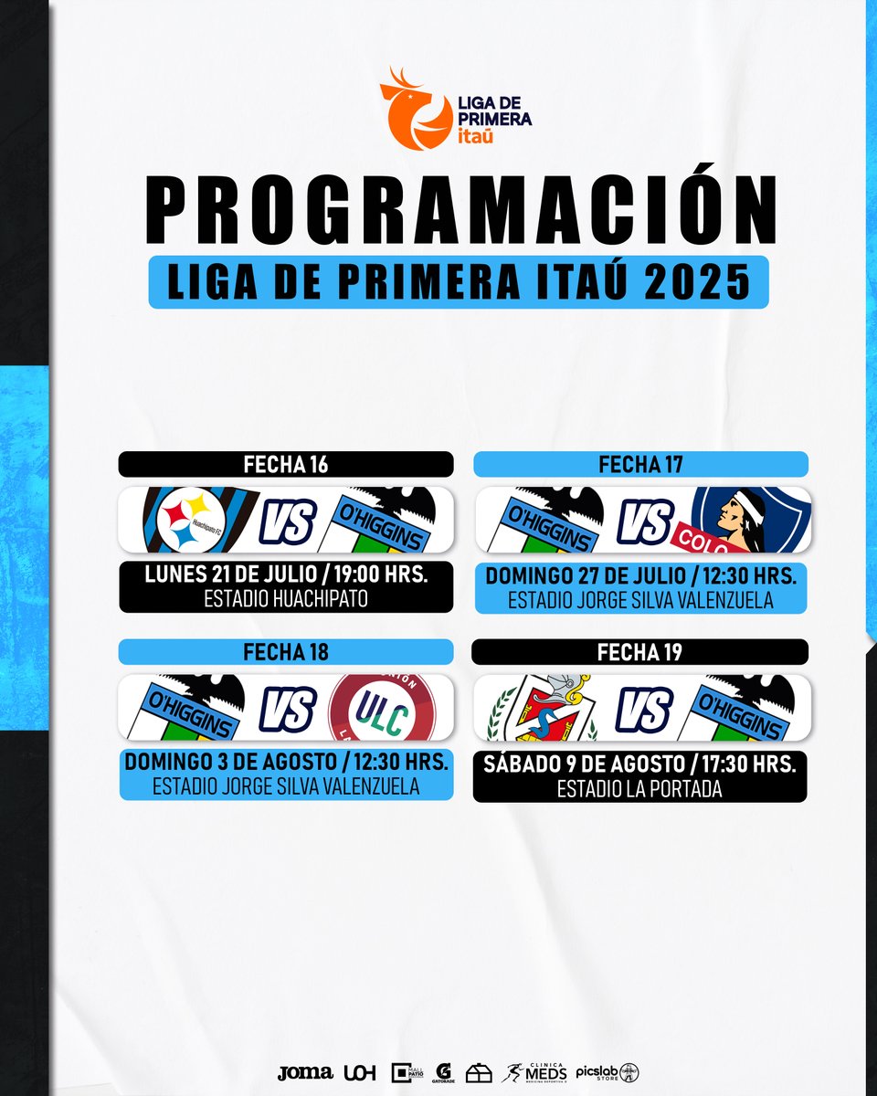O'Higgins FC đ§đŒ (@ohigginsoficial) on Twitter photo đ° ÂĄđđđ đđđđđđ đ
đđđđđ đđđđđđđđđđđ! La AsociaciĂłn Nacional de FĂștbol Profesional programĂł tambiĂ©n las Fechas 18 y 19 de la #LigaDePrimeraItaĂș 2025! đđ»
đ Conoce la programaciĂłn completa para el arranque de la segunda rueda del torneo ÂĄVamos O'Higgins! đđ» đ° ÂĄđđđ đđđđđđ đ
đđđđđ đđđđđđđđđđđ! La AsociaciĂłn Nacional de FĂștbol Profesional programĂł tambiĂ©n las Fechas 18 y 19 de la #LigaDePrimeraItaĂș 2025! đđ»
đ Conoce la programaciĂłn completa para el arranque de la segunda rueda del torneo ÂĄVamos O'Higgins! đđ»