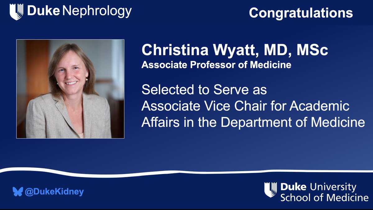 Congrats to Dr Wyatt Selected to Serve as Associate Vice Chair for Academic Affairs in the Duke Department of Medicine