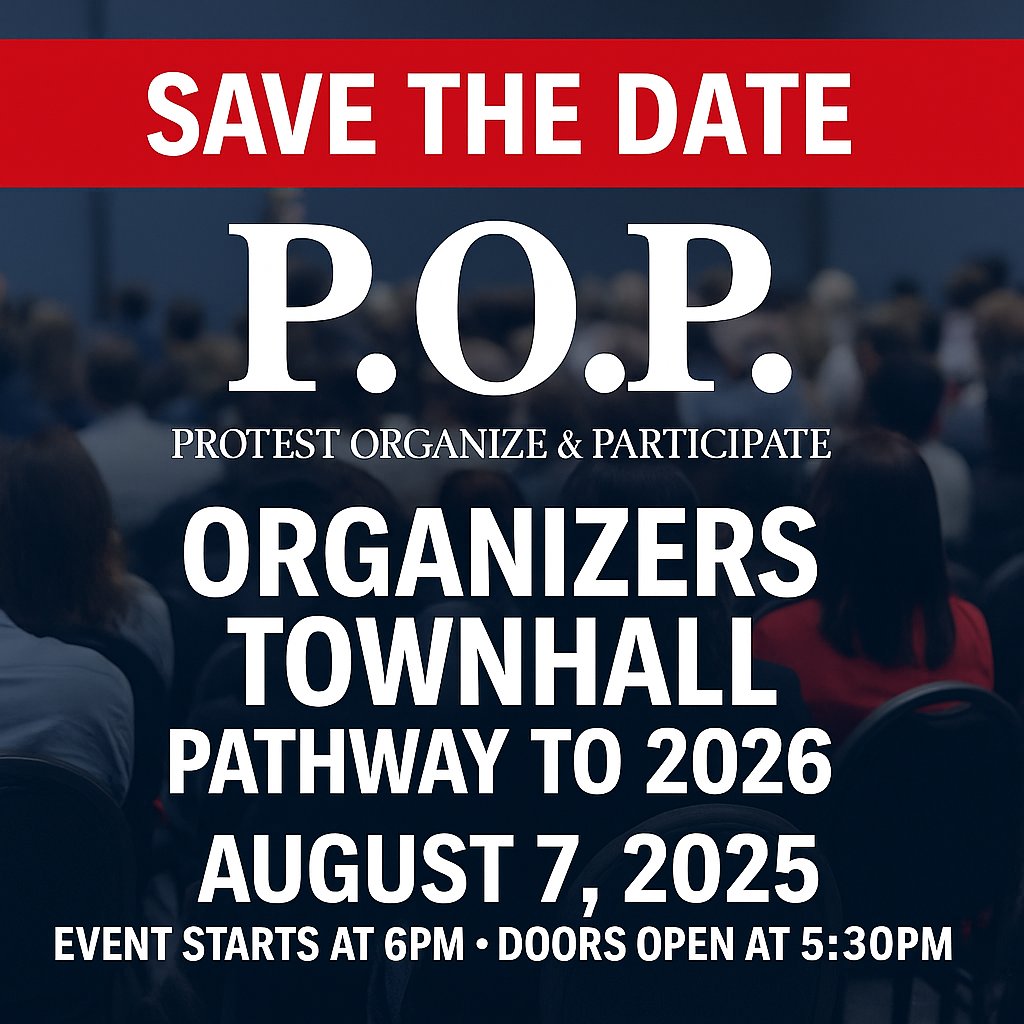 We're thrilled to be participating with other community organizations in P.O.P.'s Organizers Town Hall on August 7! 

Stop by and see us, and learn how you can get involved in the fight for a better Harris County, Texas, and world!