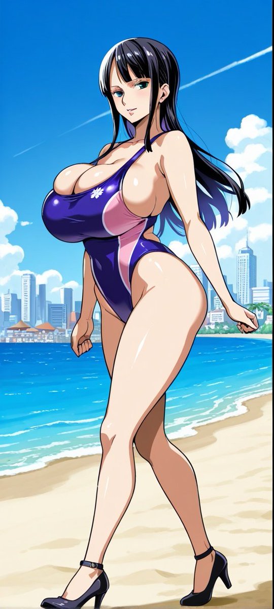 RobinNico21146's tweet photo. Nico Robin wearing a swimsuit is walking on the streets of a beach town while on vacation 🌊☀
Source: https://t.co/D0E2zrrF2U
#AIart #animefanart #waifuAI #illustration #Wallpaper #swimsuit #beachwear #beachtown #sexy #onepiece #onepiecefanart #NicoRobin #nicorobinonepiece https://t.co/k35s8nvHzp