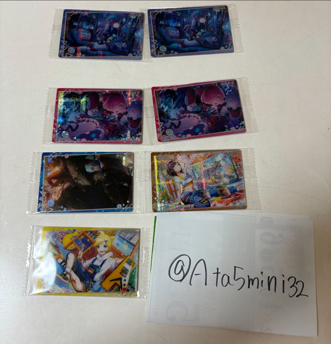 【プロセカ  ウエハース10　交換　譲渡】

求▶︎1枚目神代類　2枚目白石杏（友人分）

譲▶︎画像のもの

1枚130円＋送料でお譲り可能です。

交換優先のため買取の場合はお返事にお時間頂きます。
固ツイ必読
お気軽にお声掛けください。