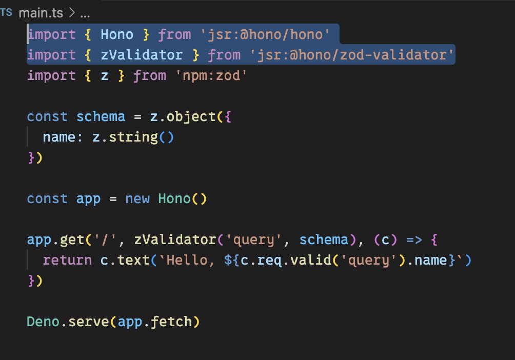 honojs's tweet image. Now, some middleware are on JSR! So, you can use both `hono` and Zod Validator on JSR without throwing a type error.
jsr.io/@hono