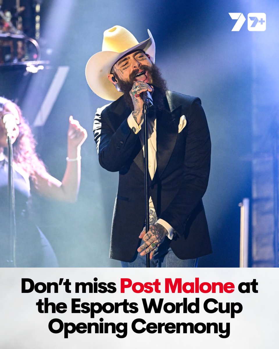The 2025 Esports World Cup Opening Ceremony will feature live performances by global artists such as Post Malone, Alesso, Tina Guo &amp; more 🔥

Watch it live &amp; free on Friday, 11 July at 4am AEST along with 14 exclusive games across seven weeks 🎮 7plus.com.au/esports