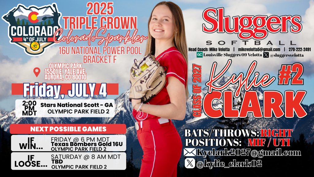 Kylie Clark 2027 (@kylie_clark02) on Twitter photo Back at it again tomorrow at 2! Let’s go get this win! <a href="/MikeVelotta5/">Mike Velotta</a> <a href="/sluggersvelotta/">Louisville Lady Sluggers 09 Velotta</a> <a href="/CoastRecruits/">Coast 2 Coast Recruits</a> <a href="/DirectRecruits/">Direct Recruits</a> <a href="/5_recruiting/">5-STAR ATHLETIC RECRUITING</a> <a href="/QrRecruiter/">QR RECRUITER</a> <a href="/SBRRetweets/">Softball Recruiting Reposts</a> <a href="/gatorjack72/">Girls In The Game</a> <a href="/TopPreps/">HIGH SCHOOL SPORTS NEWS, VIDEOS, EXPOSURE & MORE</a> <a href="/FastpitchAthRec/">Fastpitch Athlete Recruits</a> <a href="/PrepsSoftball/">Softball Preps</a> <a href="/SoftballDown/">Down South Softball</a> <a href="/ExtraInningSB/">EXTRA INNING SOFTBALL</a> Back at it again tomorrow at 2! Let’s go get this win! <a href="/MikeVelotta5/">Mike Velotta</a> <a href="/sluggersvelotta/">Louisville Lady Sluggers 09 Velotta</a> <a href="/CoastRecruits/">Coast 2 Coast Recruits</a> <a href="/DirectRecruits/">Direct Recruits</a> <a href="/5_recruiting/">5-STAR ATHLETIC RECRUITING</a> <a href="/QrRecruiter/">QR RECRUITER</a> <a href="/SBRRetweets/">Softball Recruiting Reposts</a> <a href="/gatorjack72/">Girls In The Game</a> <a href="/TopPreps/">HIGH SCHOOL SPORTS NEWS, VIDEOS, EXPOSURE & MORE</a> <a href="/FastpitchAthRec/">Fastpitch Athlete Recruits</a> <a href="/PrepsSoftball/">Softball Preps</a> <a href="/SoftballDown/">Down South Softball</a> <a href="/ExtraInningSB/">EXTRA INNING SOFTBALL</a>