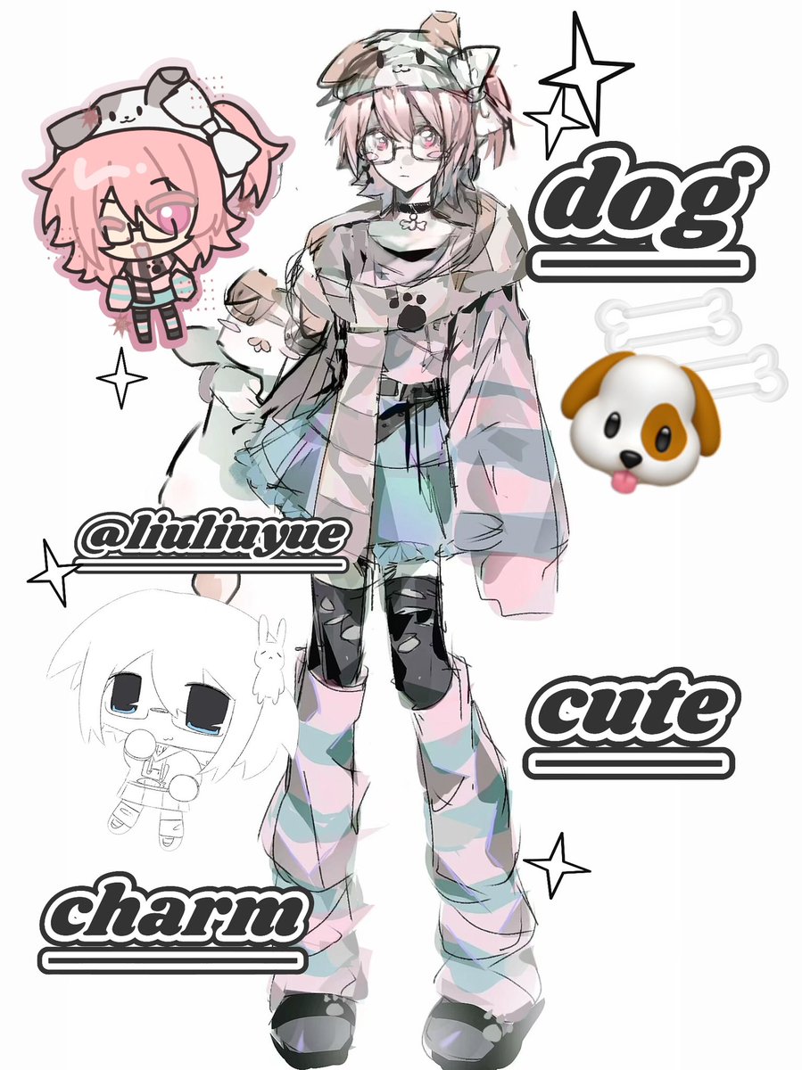 Lly100619's tweet image. This is me... There are some different costumes. I like small animals.
I‘m very grateful to my friends for drawing them for me.🥰
#自设 #oc