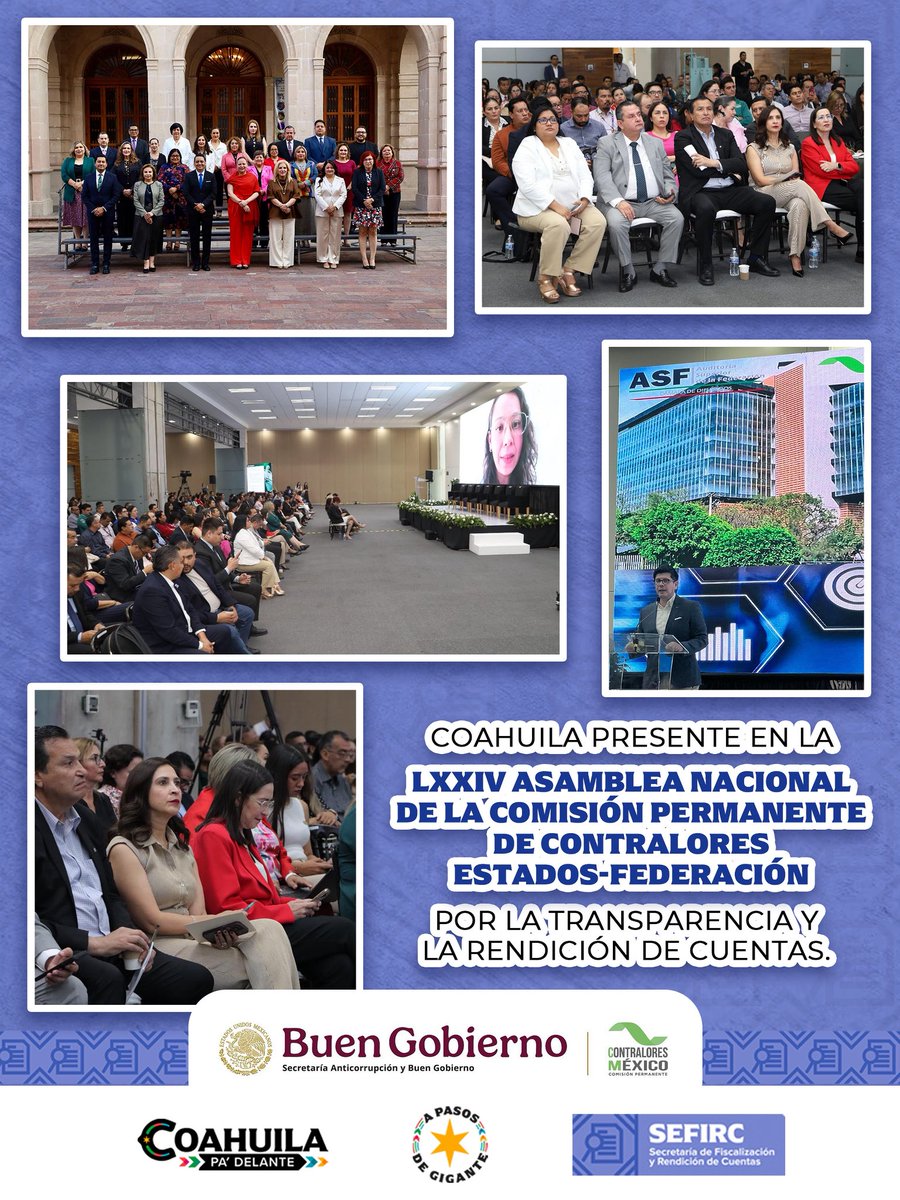 SEFIRCOAH (@sefirc_coah) on Twitter photo Como parte de la colaboración interinstitucional, la secretaria Marisol Martínez González participa en
Asamblea Nacional de la Comisión Permanente de Contralores Estados-Federación en Aguascalientes.
#CoahuilaPaDelante
#APasosDeGigante
<a href="/GobDeCoahuila/">Gobierno de Coahuila</a> Como parte de la colaboración interinstitucional, la secretaria Marisol Martínez González participa en
Asamblea Nacional de la Comisión Permanente de Contralores Estados-Federación en Aguascalientes.
#CoahuilaPaDelante
#APasosDeGigante
<a href="/GobDeCoahuila/">Gobierno de Coahuila</a>