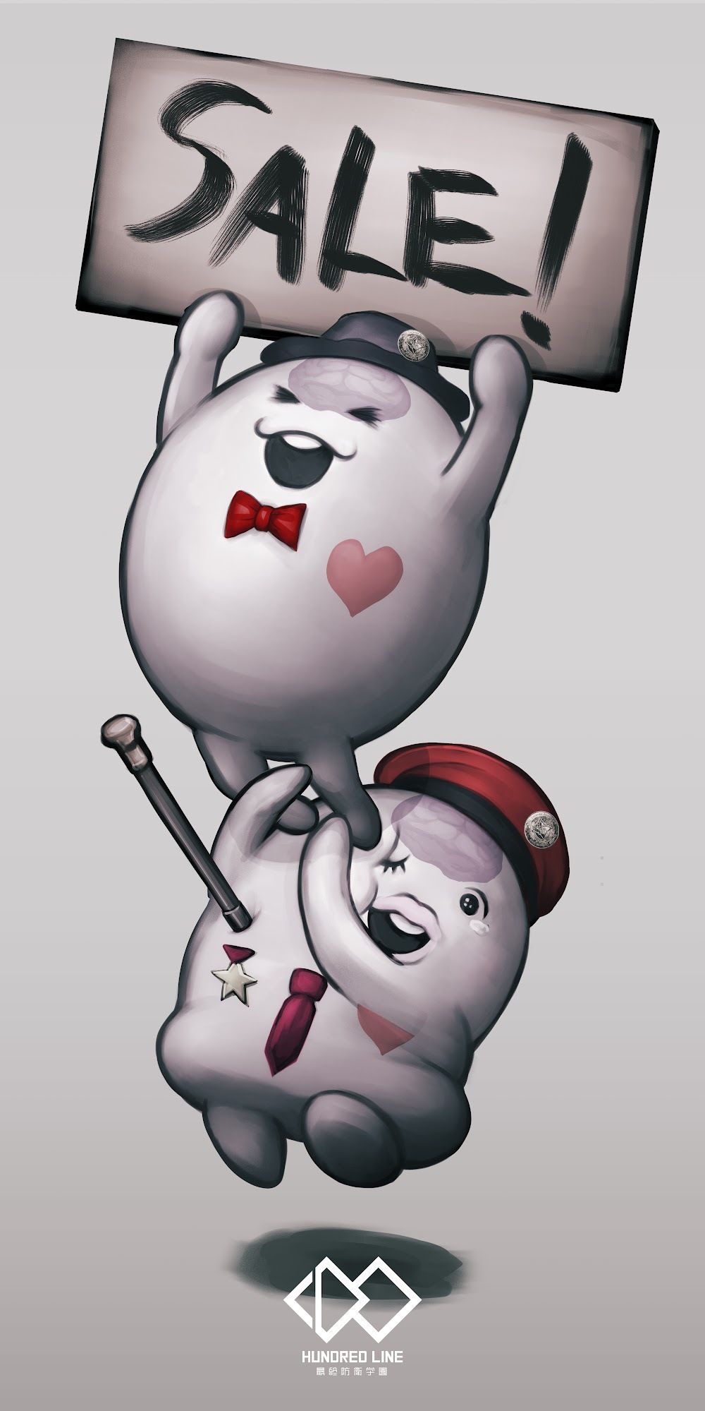 新品 特典 hundred line B2布ポスター 小松崎類描き下ろしイラスト