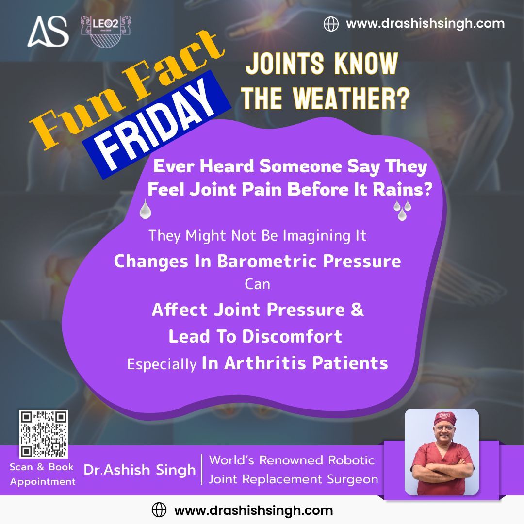 Bone_Specialist's tweet image. Rain in the Sky, Ache in the Joints

Do joints really sense the weather?
 Yes! 
 Many people—especially those with arthritis—report joint pain before it rains. This happens due to changes in barometric pressure.

 #FunFactFriday #OrthoTips #AIORAJRC #BoneHealth #RainyDayAches