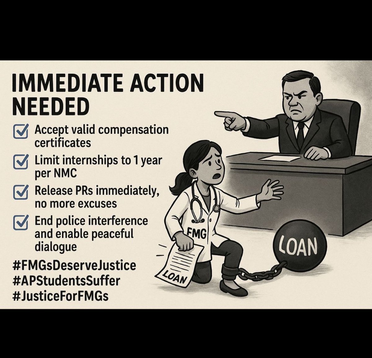 PraneethaRoop24's tweet image. IS THIS HOW YOU TREAT DOCTORS OF YOUR NATION? We are FMGs but we are still Indians! 

END YOUR SILENCE @ncbn @DrDhruvchauhan @narendramodi @naralokesh @PawanKalyan 

#SAVEAPFMGS