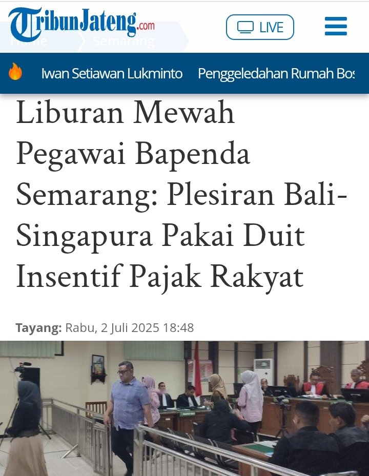 Gblok bener… Pajak rakyat dipakai buat foya-foya..!!!
Bayangin aja, mereka bisa plesiran ke Bali dan Singapura tiap bulan, beruntun, di awal 2024.

Yang kerja keras rakyat, yang nikmatin malah mereka 👊👊