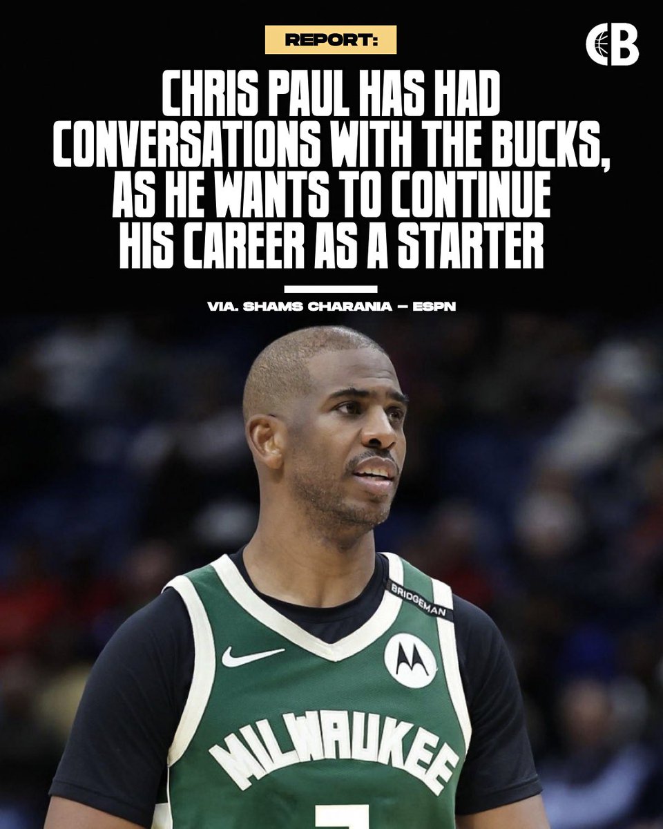 Courtside Buzz (@courtsidebuzzx) on Twitter photo REPORT: Chris Paul has had conversations with the Milwaukee Bucks, as he wants to continue his career as a starter.
It is expected for Paul to sign with either the Bucks, Clippers, or Suns.
Where should he sign? 🤔
Jersey swap: <a href="/Jswapculture/">Jerseyswapculture</a> REPORT: Chris Paul has had conversations with the Milwaukee Bucks, as he wants to continue his career as a starter.
It is expected for Paul to sign with either the Bucks, Clippers, or Suns.
Where should he sign? 🤔
Jersey swap: <a href="/Jswapculture/">Jerseyswapculture</a>