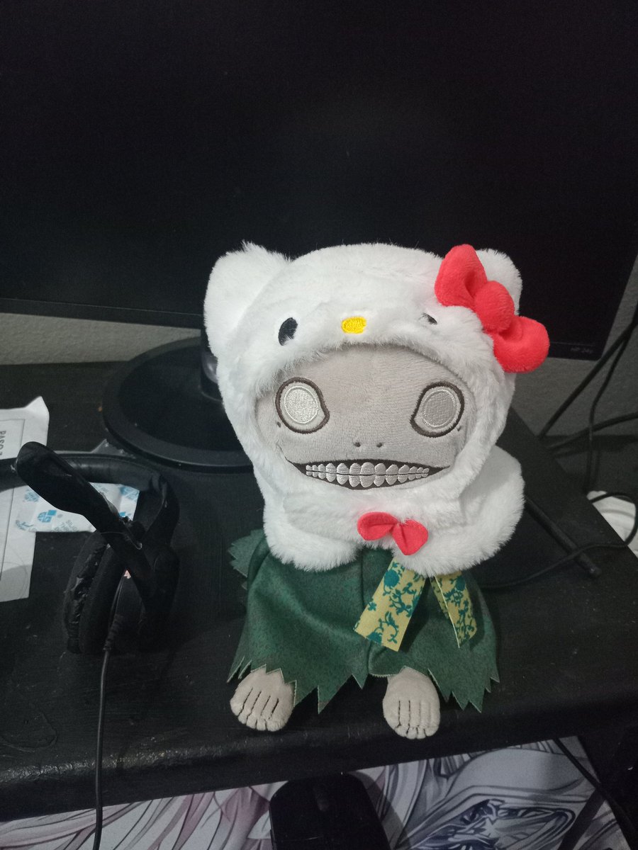 You have a labubu, but I have Emil with a hello kitty hat