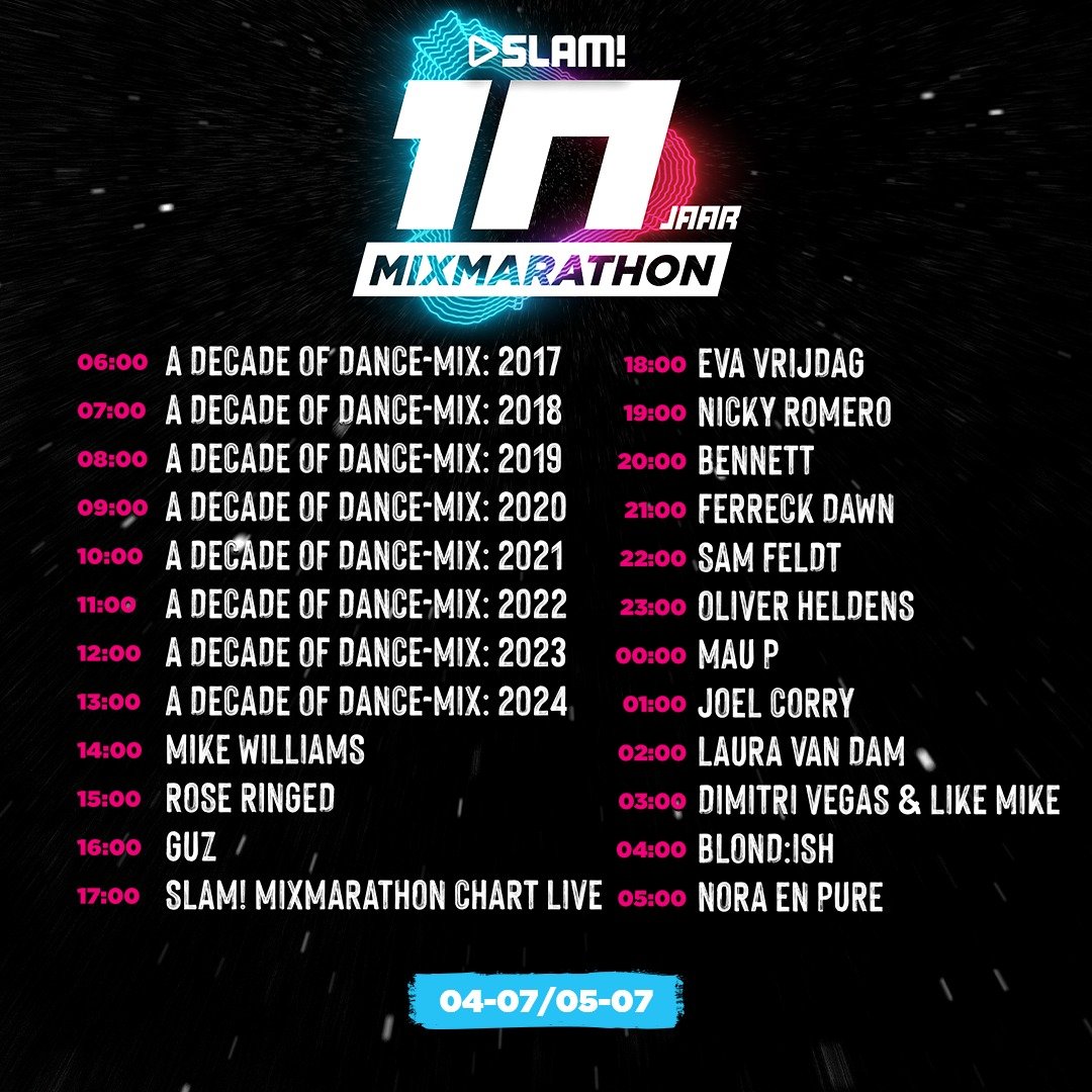 This friday in Slam!Mixmarathon. 

More information:
slam.nl/artikelen/dit-…

// #slammixmaraton