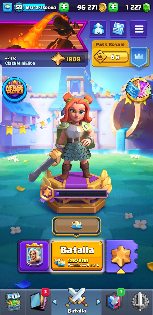 12 horas más o menos desde que al fin está disponible en mi país, lo de hoy son 1800 copas (yo si quiero dormir) 
Opiniones? El bomber es una mrd
#mergetactics #clashmini