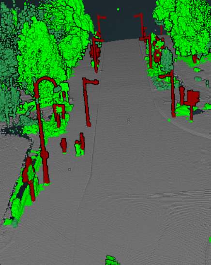 パリの #3次元点群 に対して自動セグメンテーションを実施しました。 2018年に公開されたMLS（Mobile Laser Scanning）ベースのオープンデータ（npm3d.fr/paris-lille-3d）で植生や電柱、地表面などに分類されています。可視化は #PotreeDesktop を利用しています。