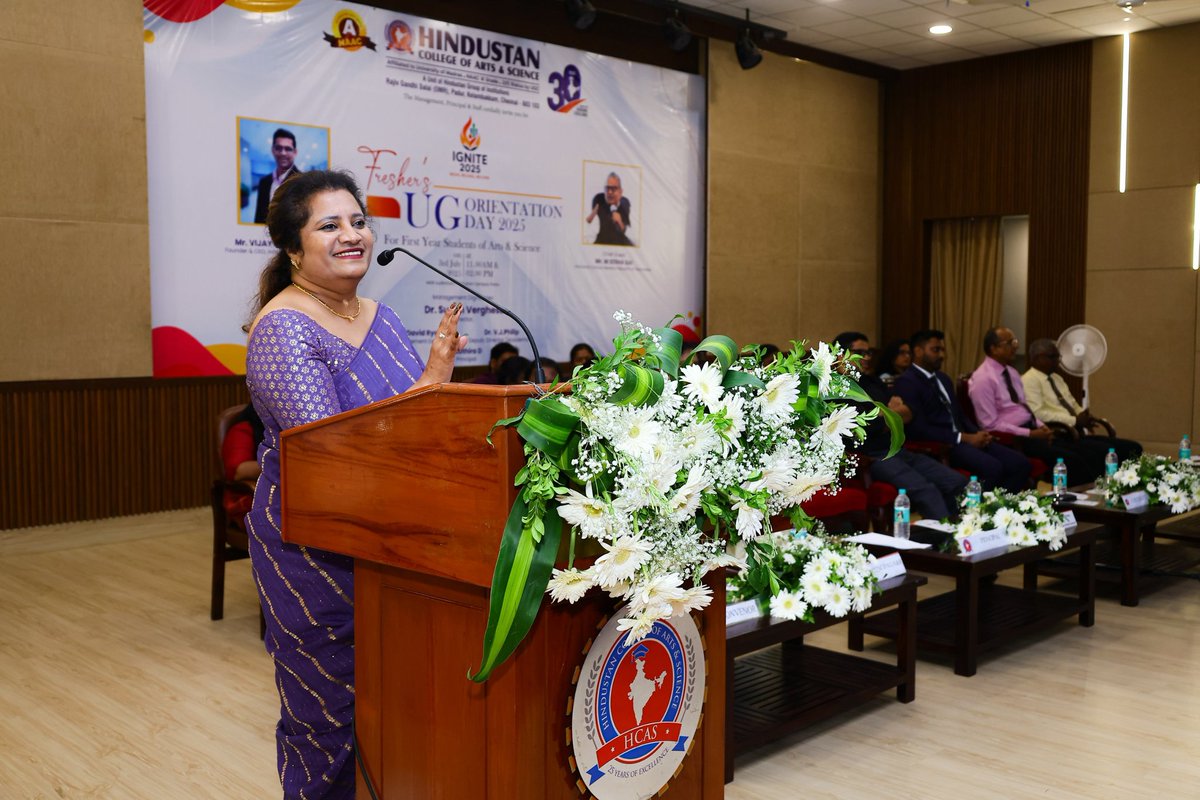 HCAS_chennai's tweet image. 🎉 UG Orientation Day 2025 at HCAS was a grand success!
An inspiring start for our freshers with words of wisdom from Mr. Vijay Karunakaran &amp;amp; Mr. M Sesha Sai.
Gratitude to our management, faculty &amp;amp; students for making it memorable.
Here’s to new beginnings! 🌟📚 #HCAS
