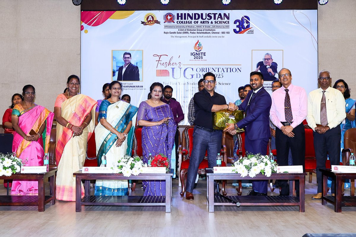 HCAS_chennai's tweet image. 🎉 UG Orientation Day 2025 at HCAS was a grand success!
An inspiring start for our freshers with words of wisdom from Mr. Vijay Karunakaran &amp;amp; Mr. M Sesha Sai.
Gratitude to our management, faculty &amp;amp; students for making it memorable.
Here’s to new beginnings! 🌟📚 #HCAS