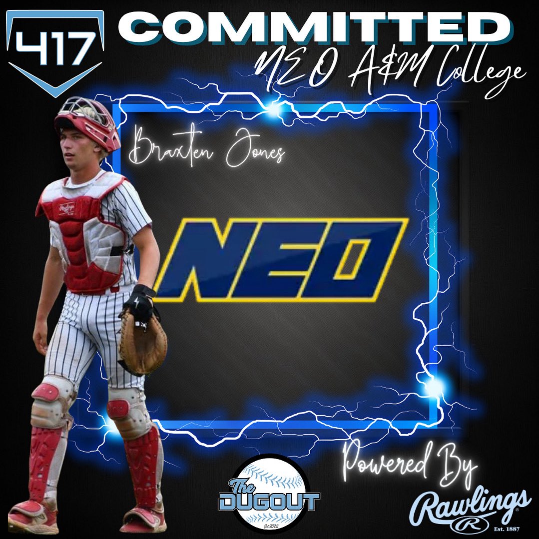 417 Baseball “Powered by Rawlings” (@417bsbl) on Twitter photo Congratulations to 417 Baseball 2025 Grad <a href="/BraxtenJ3/">Braxten Jones</a> on committing to play at NEO next year!! #Family #JucoRoute Congratulations to 417 Baseball 2025 Grad <a href="/BraxtenJ3/">Braxten Jones</a> on committing to play at NEO next year!! #Family #JucoRoute