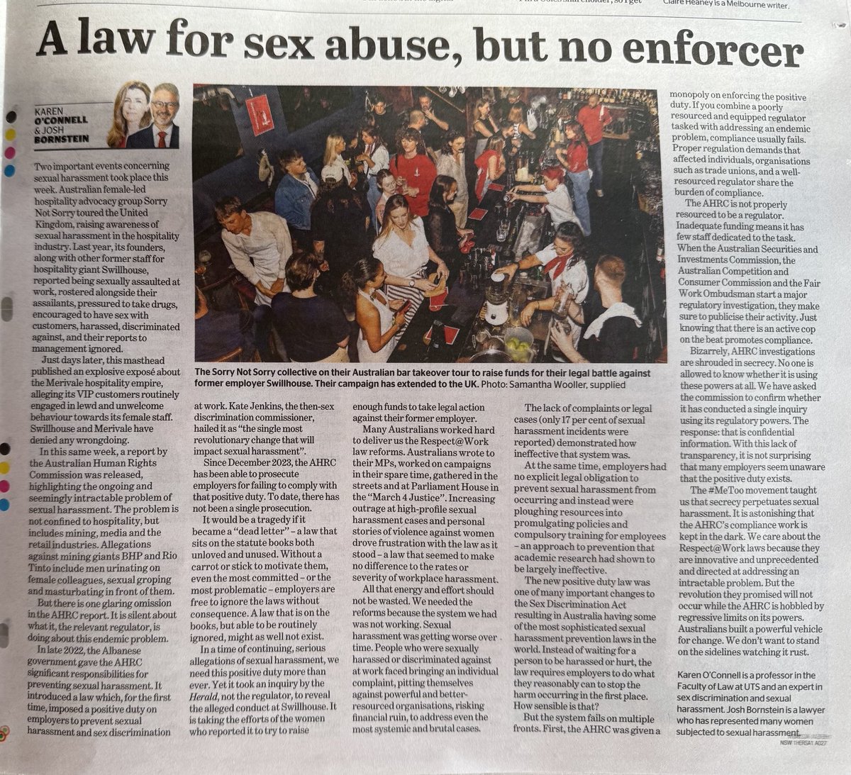 @chriswallace.bsky.social (@c_s_wallace) on Twitter photo Important from Karen OāConnell & ā¦<a href="/JoshBBornstein/">Josh Bornstein</a>ā©: laws that arenāt enforced are empty gestures.
Enforcement requires resources & commitment.
Govt needs to supply the resources & commitment - and be held accountable when it doesnāt.
smh.com.au/national/we-ha⦠#auspol Important from Karen OāConnell & ā¦<a href="/JoshBBornstein/">Josh Bornstein</a>ā©: laws that arenāt enforced are empty gestures.
Enforcement requires resources & commitment.
Govt needs to supply the resources & commitment - and be held accountable when it doesnāt.
smh.com.au/national/we-ha⦠#auspol
