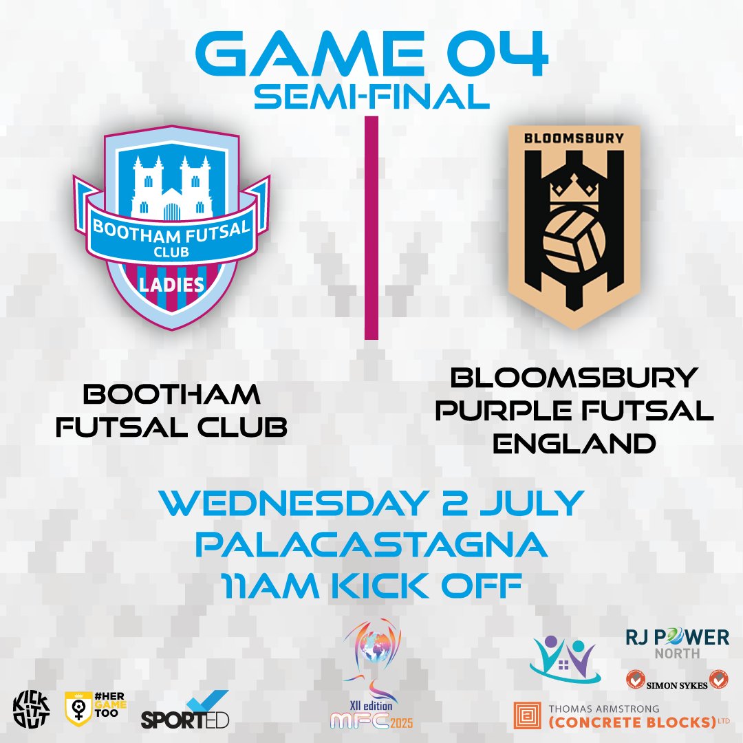 The girls have already smashed expectations — now one final push to the final! You’ve shown heart, skill &amp; fight every step of the way. We’re right behind you. Let’s go!! <a href="/FA_NFS/">FA National Futsal Series</a> <a href="/NorthRidingFA/">North Riding FA</a> <a href="/FutsalRt/">FutsalRT</a> <a href="/totalfutsal_/">Total Futsal</a> <a href="/CYC_YorkSalTeam/">Sport and Active Leisure Team York</a> #KickItOut #HerGameToo <a href="/EnglandFutsal/">England Futsal</a>