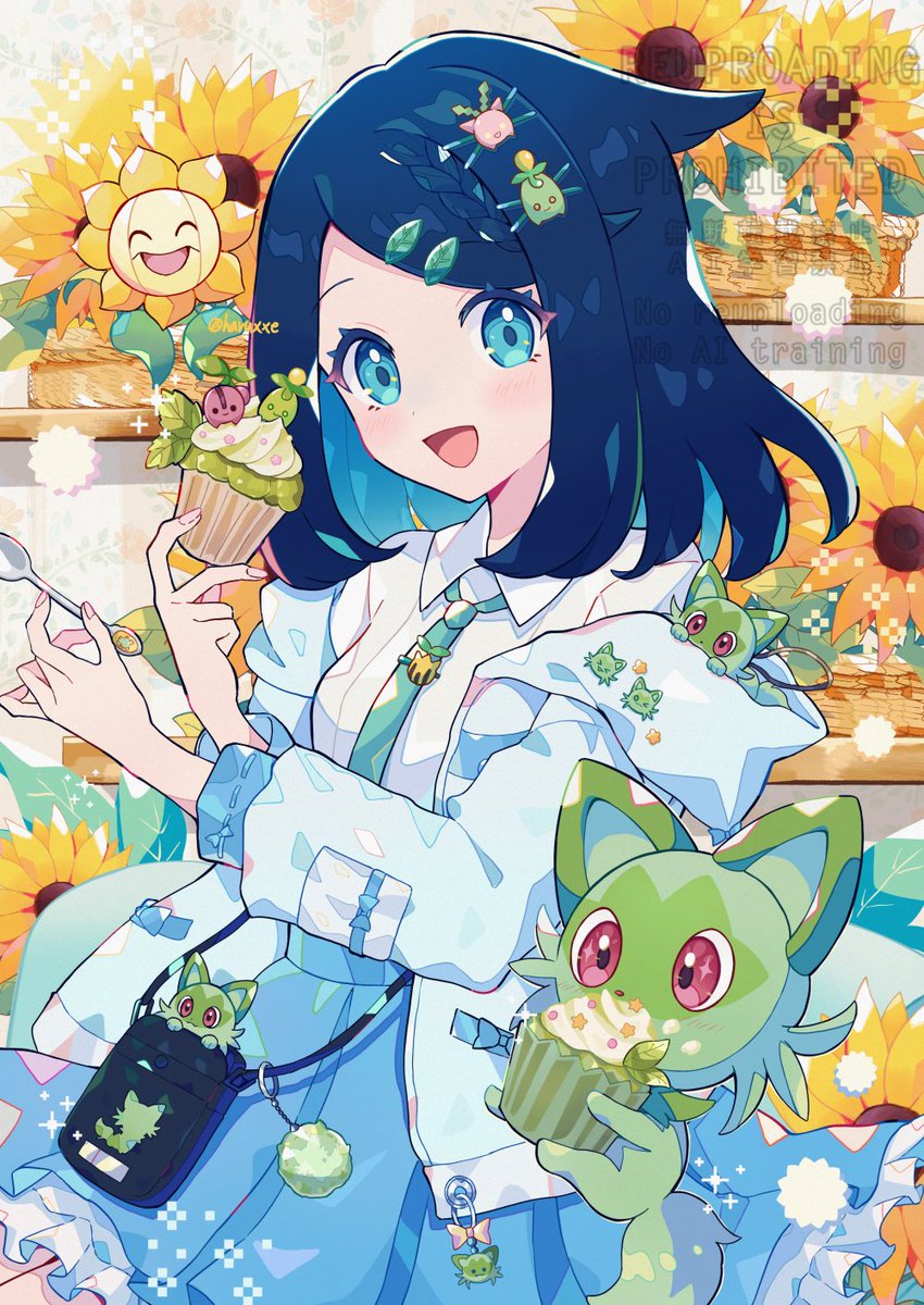 Liko &amp; Sprigatito🌻🧁💚 #アニポケ