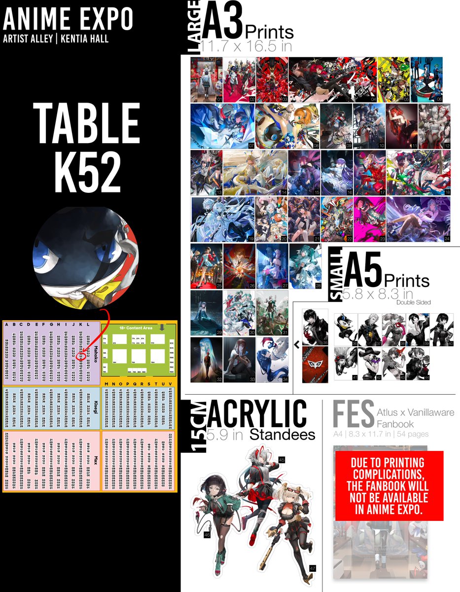 blazpu_'s tweet image. Catalogue for Anime Expo 2025. I will be at table K52.
It really saddens me to say since I was really excited to bring it over but due to printing complications and issues the book will not be available at the convention.