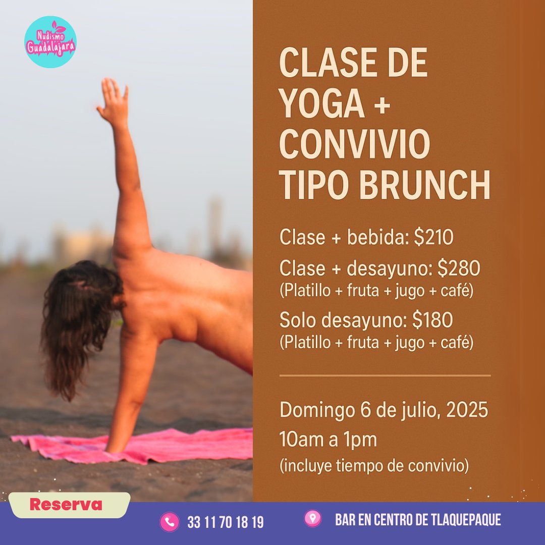 Este Domingo voy a dar una clase de #NudeYoga en GDL :D

📷 Reserva tu lugar ahora: wa.me/523311701819