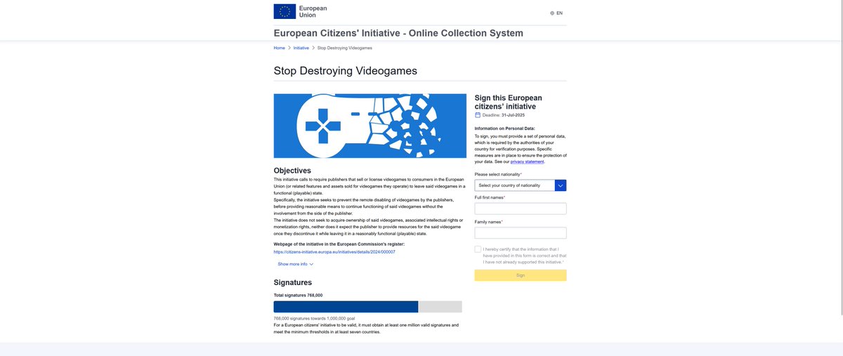 UESP_net's tweet image. There is a pro-consumer rights movement for gaming right now called #StopKillingGames. It is currently try to pass an initiative to ensure that games that you pay for cannot be rendered completely unplayable after being sold to you, please consider supporting it.
