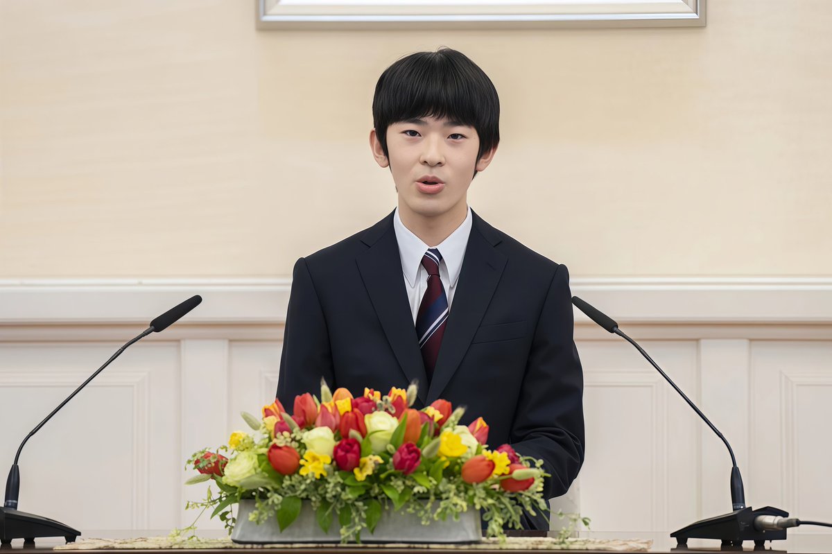 indopageants's tweet photo. 18 years old Japan's Prince Hisahito speaks his first press conference at the Imperial Palace Monday, March 3, 2025, in Tokyo. The second in line to the throne, telling reporters he would try to balance official duties and his university studies and research. (Photo: AP) https://t.co/yrkj6tZ9fD