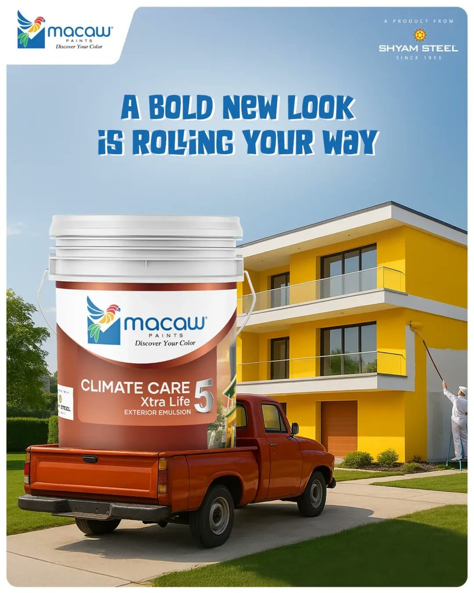 macaw_paints's tweet image. Why go small when you can go bold?

Macaw Paints is here to make your walls shine brighter than ever before.

#macawpaints #exterioremulsions #exteriorpaints #colors #climatecare5 #weatherproof