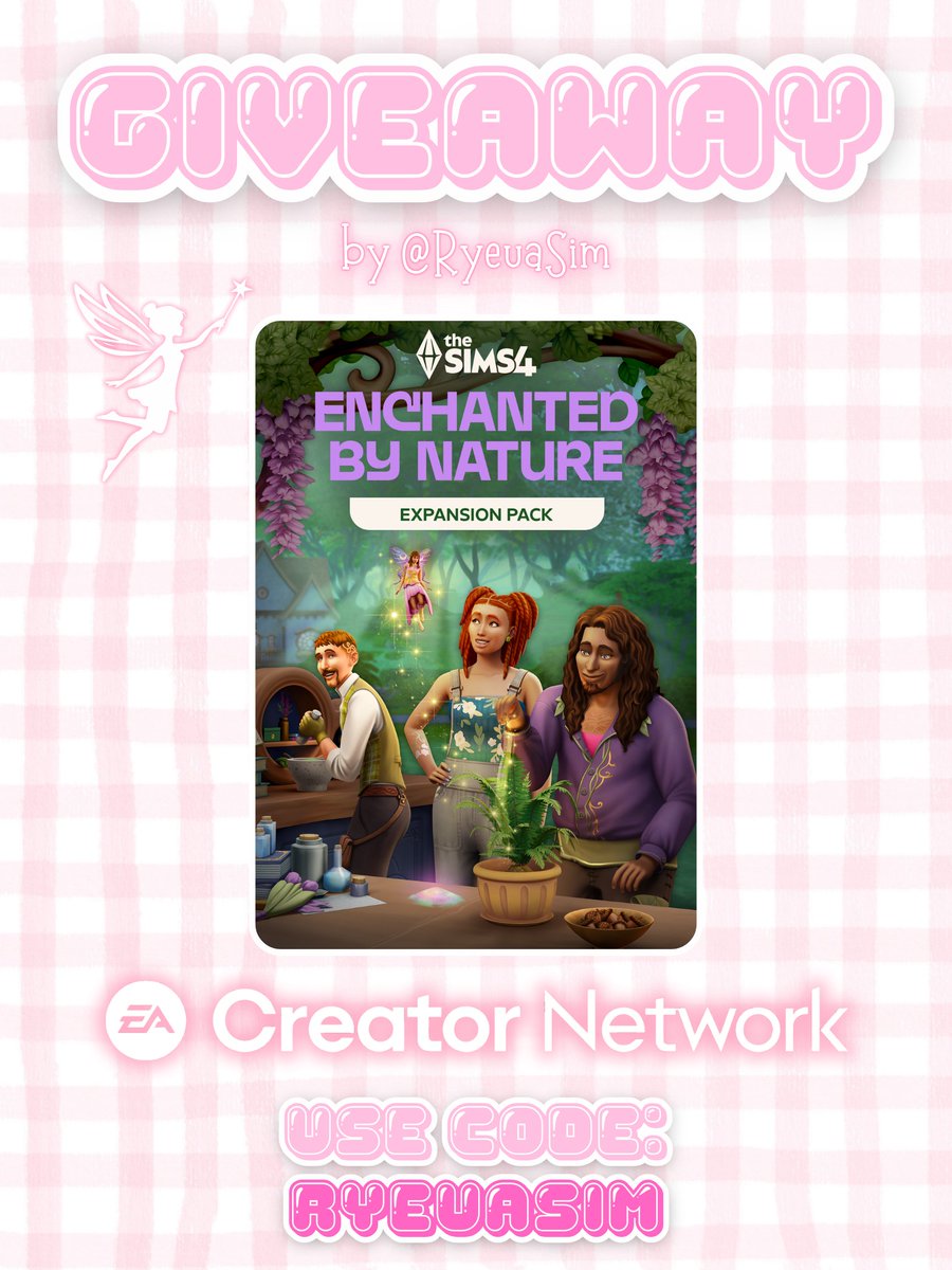 ryeuasim's tweet photo. 🧚‍♂️GIVEAWAY🧚‍♂️
Thanks to the #EACreatorNetwork 
Im giving away 1 copy of 
The Sims 4 Enchanted By Nature EP

HOW 2 ENTER:
- ❤️+🔁 this post
- follow @ryeuasim  
- reply what ur most excited for in this EP
- (extra) follow my twitch /Ryeua

winner announced 07/14/2025 on my stream https://t.co/O77QCaX4PI