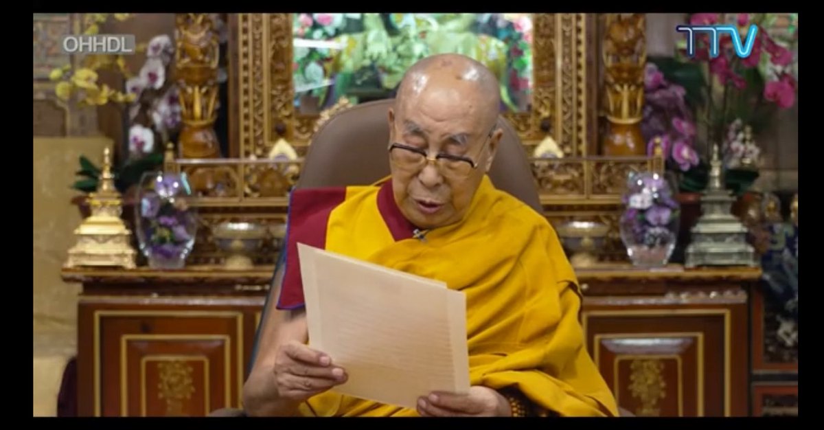 His Holiness arrirmed the continuation of the institution of Dalai lama n reiterated that the Gaden Phodrang Trust has the sole authority to recognize the future reincarnation, no one else has any such authority to interfere in this matter. 
#DalaiLama