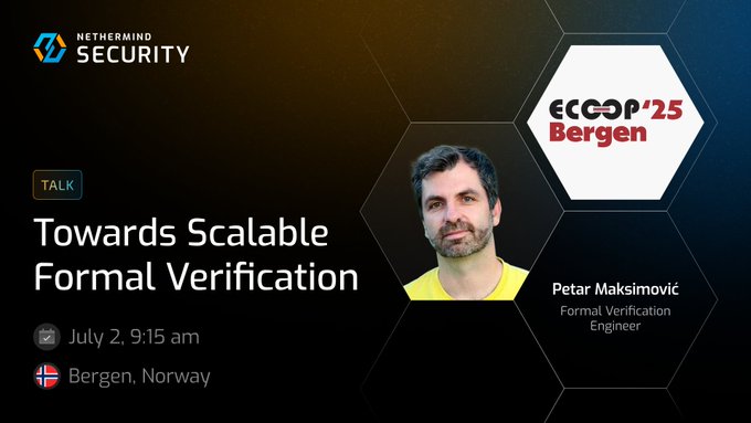 Petar Maksimović speaking on Towards Scalable Formal Verification at ECOOP 2025
