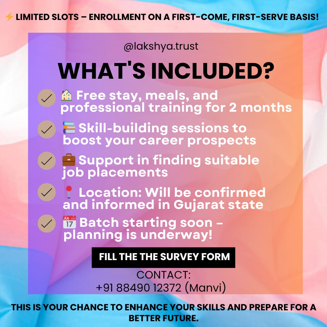 Lakshya_Trust's tweet photo. https://t.co/rM2zqW3FUp 

Let’s #ProgressWithPRIDE #Trangender #Nonbinary #gujarat #opportunity #transgenderindia #LGBTQIndia #lakshyatrust #pride #TransRightsAreHumanRights #transupport #TransEmpowerment #TransformWithPride https://t.co/D38wGD7bHv