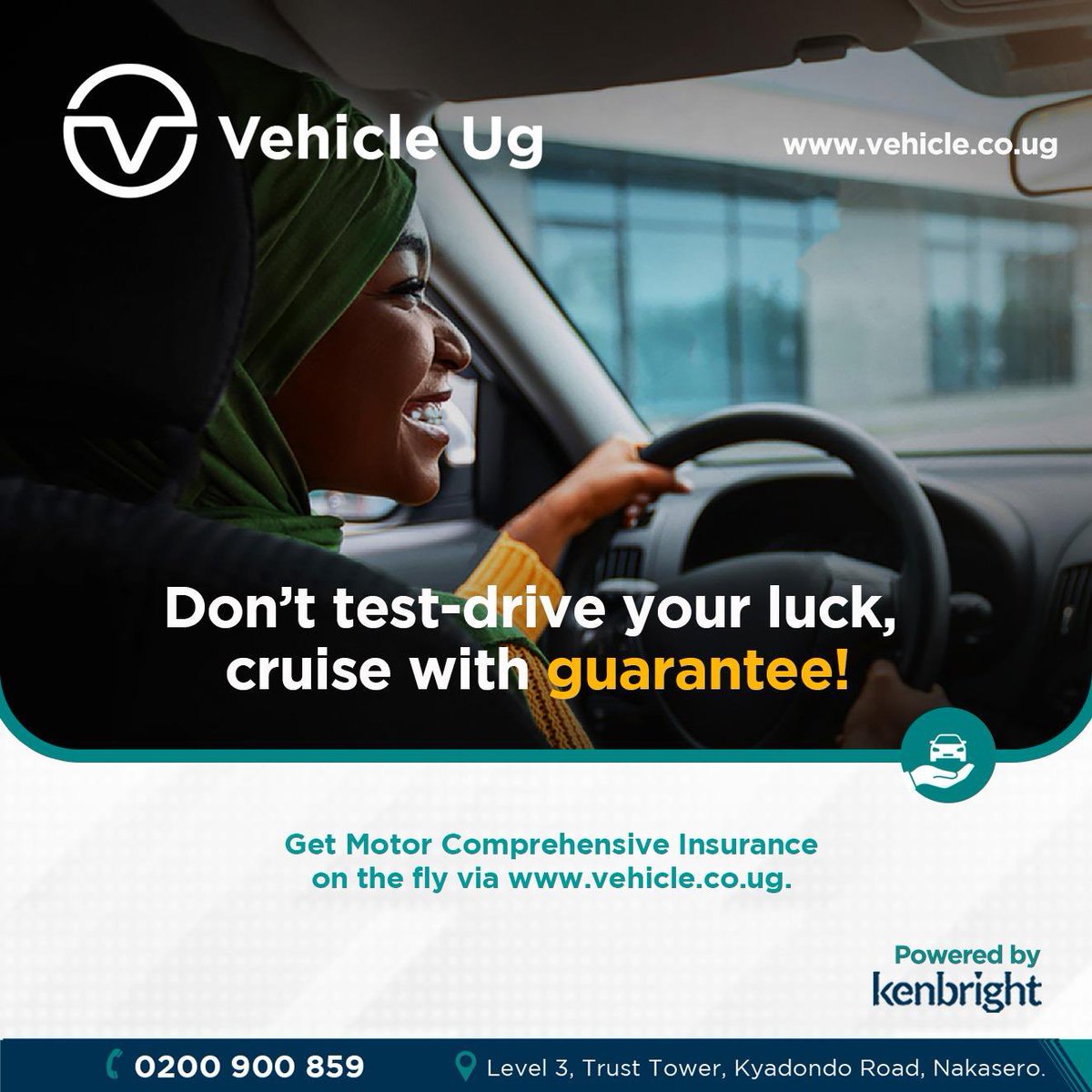 Vehicle_UG's tweet photo. Why gamble on the road when you can drive with confidence?

Skip the uncertainty and the paperwork. Get #MotorComprehensive Insurance on the fly via https://t.co/ygz3aj4QnT and get protected quick and easy.

This coverage ensures you stay safeguarded against unexpected bumps. https://t.co/ZrF5FmpqdJ