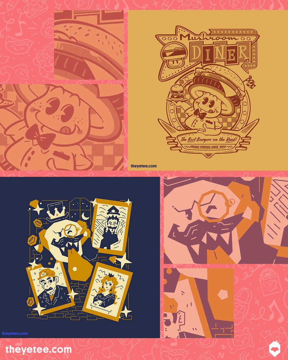 NEW! We've got Burger Road designed by @jaimonster and Tasteful Afterlife designed by @willsiner both #dailytees available for 24 hours only at https://t.co/ZD8ueXz0ra