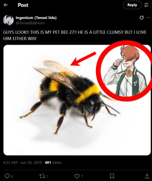 heroprophet97's tweet photo. @TenseiIidaHero TENSEIIII, DON'T TRUST THAT BEE TENSEI https://t.co/FmnzBvTCbX