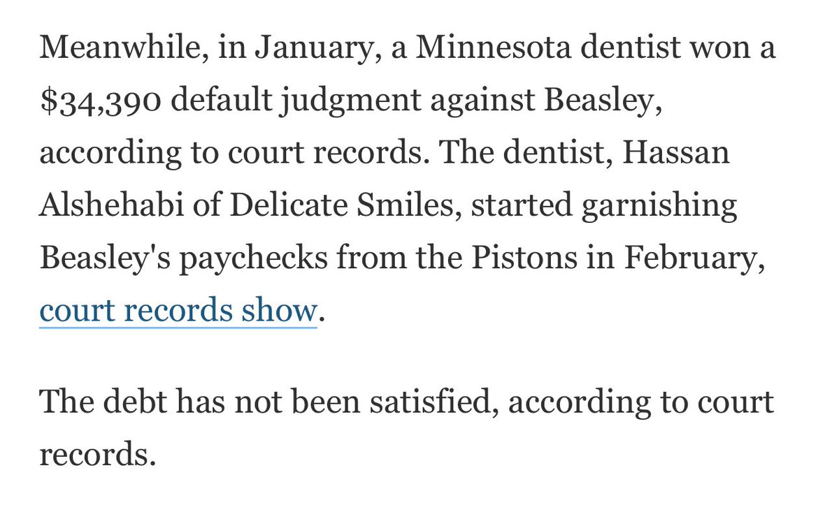 Ahmed/The Ears/IG: BigBizTheGod 🇸🇴 (@big_business_) on Twitter photo Malik Beasley is in debt and owes a lot of people money
detroitnews.com/story/sports/n… via <a href="/detroitnews/">The Detroit News</a> Malik Beasley is in debt and owes a lot of people money
detroitnews.com/story/sports/n… via <a href="/detroitnews/">The Detroit News</a>