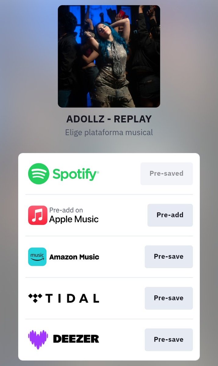 dollzaccnt's tweet photo. ¡Pone una captura abajo de que le hiciste pre-save a REPLAY!

👇👇👇
https://t.co/Q3EUt20pTw https://t.co/kMhFtQlRLr