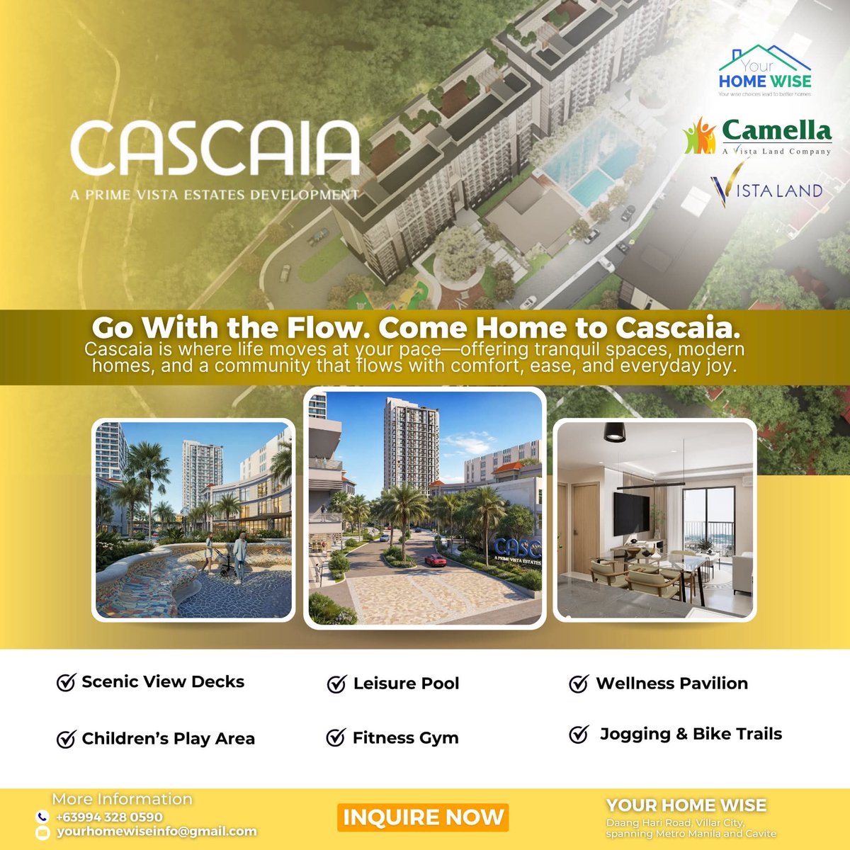 arocena_she15's tweet image. 🏡 CascaiA by Camella is a peaceful condo community in Villar City, along Daang Hari Road.

“Go With the Flow. Come Home to CascaiA.”

Enjoy scenic decks, a leisure pool, gym, kids’ play area, and more. Live close to Las Piñas, Bacoor, and Laguna. 🌿
#CascaiA #Camella